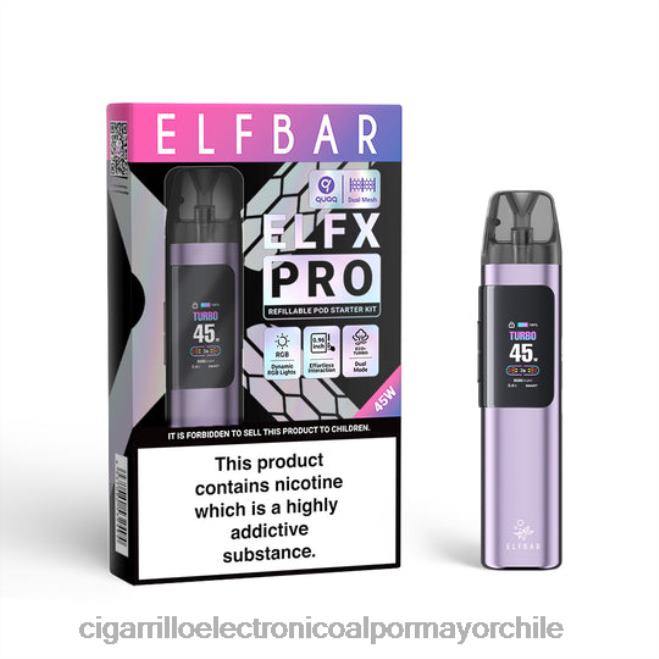ELFBAR ELFX Pro ABRIR APOL DE POD púrpura 8B20D2 Cigarrillo Electrónico Sin Nicotina