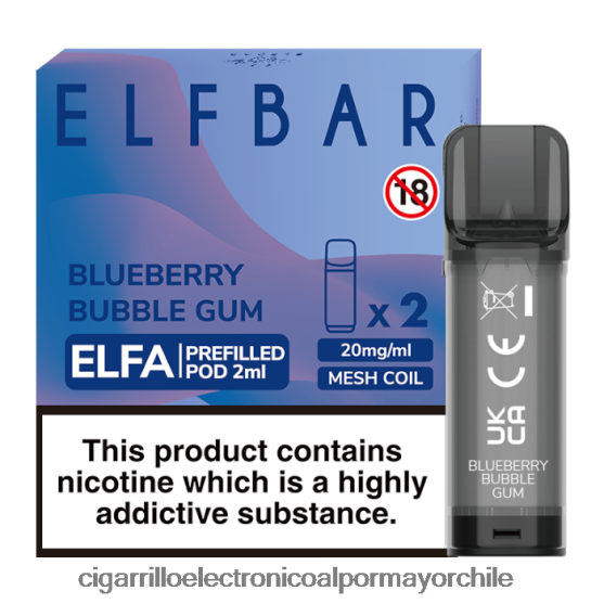 chicle de arándanos 8V60V0333 Cigarrillo Electrónico Vape - ELFBAR Elfa cápsula precargada - 2 ml - 20 mg (paquete de 2)