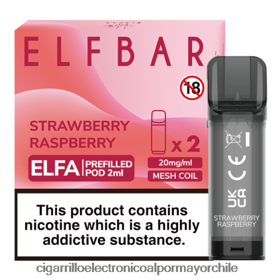 frambuesa fresa 8V60V0321 Cigarrillo Electrónico Recargable - ELFBAR Elfa cápsula precargada - 2 ml - 20 mg (paquete de 2)