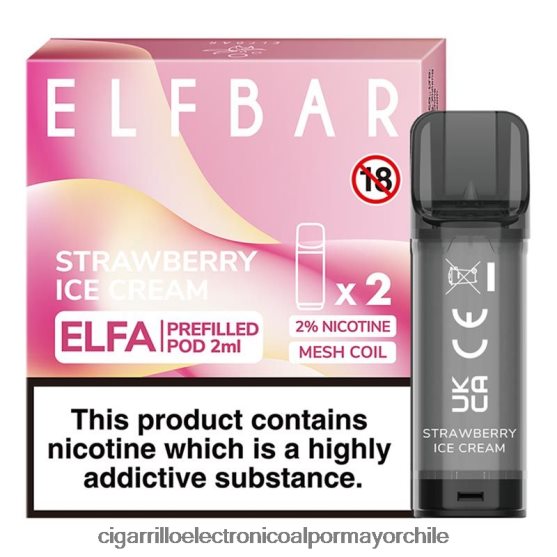 helado de fresa 8V60V0324 Cigarrillo Electrónico Desechable - ELFBAR Elfa cápsula precargada - 2 ml - 20 mg (paquete de 2)
