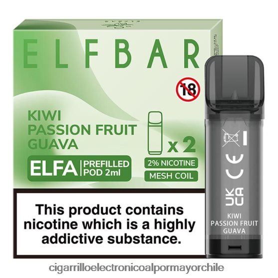 kiwi maracuyá guayaba 8V60V0326 Cigarrillo Electrónico Para Dejar De Fumar Precio - ELFBAR Elfa cápsula precargada - 2 ml - 20 mg (paquete de 2)