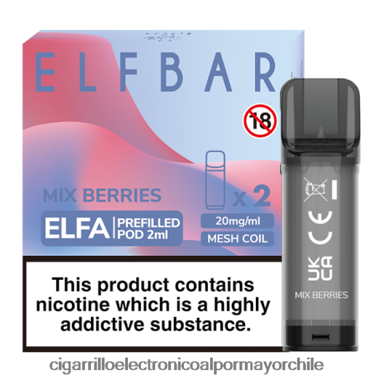 mezclar bayas 8V60V0339 Cigarrillo Electrónico Precio Chile - ELFBAR Elfa cápsula precargada - 2 ml - 20 mg (paquete de 2)