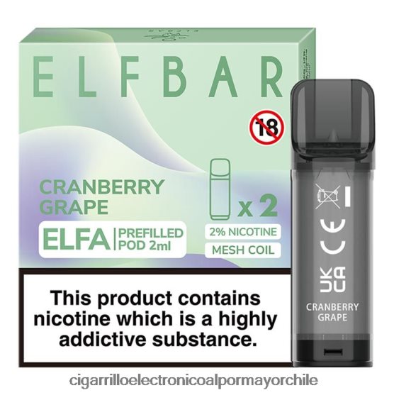 uva de arándano 8V60V0334 Cigarrillo Electrónico Desechable - ELFBAR Elfa cápsula precargada - 2 ml - 20 mg (paquete de 2)