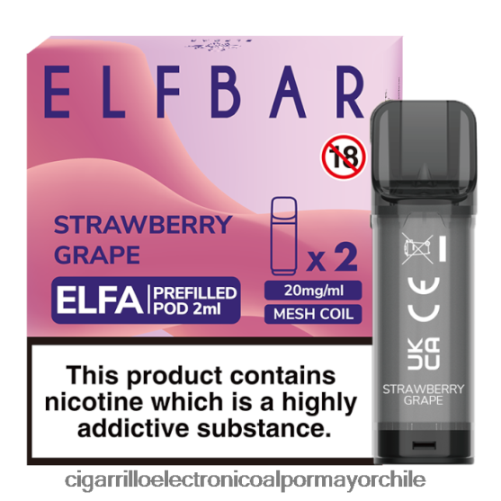 uva fresa 8V60V0337 Cigarrillo Electrónico Con Nicotina - ELFBAR Elfa cápsula precargada - 2 ml - 20 mg (paquete de 2)