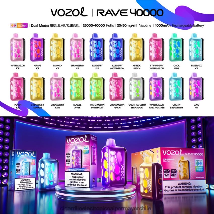 Vozol Rave 40000 8D48RP1 Vapeo Al Por Mayor