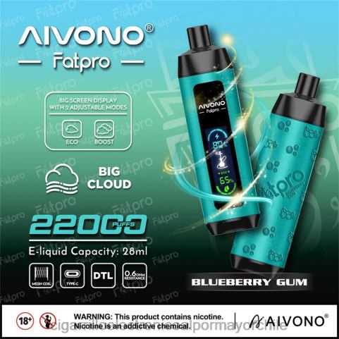 Aivono Fatpro 22000 chicle de arándanos 4J88D9 - Cigarrillo Electrónico Precio Chile