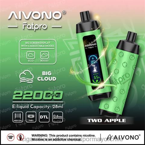 Aivono Fatpro 22000 dos manzanas 4J88D1 - Cigarrillo Electrónico Recargable
