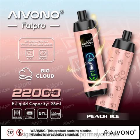 Aivono Fatpro 22000 hielo de durazno 4J88D5 - Cigarrillo Electrónico Precio