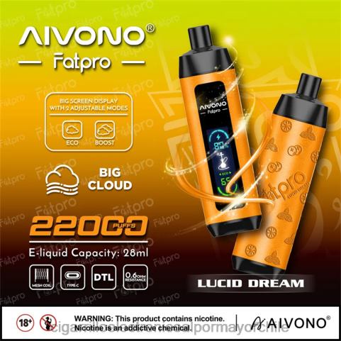 Aivono Fatpro 22000 sueño lúcido 4J88D7 - Cigarrillo Electrónico Con Nicotina