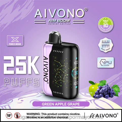 Aivono AIM BOOM 25000 uva manzana verde 4J88D346 - Cigarrillo Electrónico Para Dejar De Fumar Precio