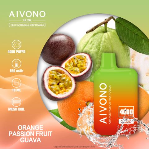 Aivono AIM BOXX 4000 guayaba naranja y maracuyá 4J88D212 - Cigarrillo Electrónico Sin Nicotina