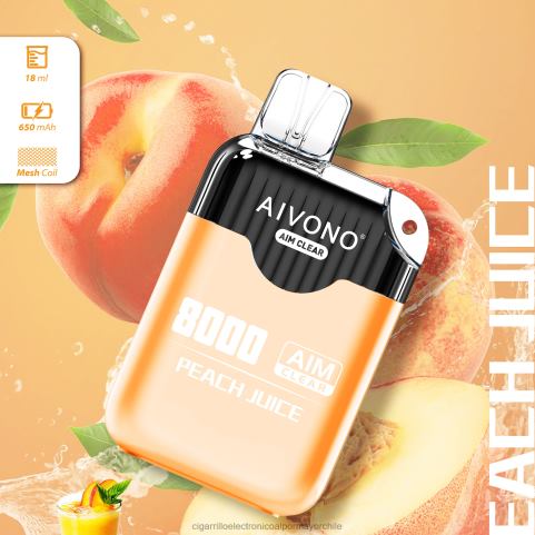 Aivono AIM CLEAR 8000 jugo de durazno 4J88D203 - Cigarrillo Electrónico Vape