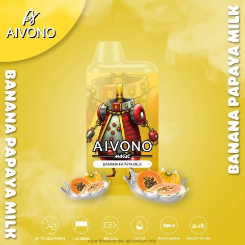 Aivono AIM MAGIC cigarrillo de caja de 5800 bocas leche de plátano y papaya 4J88D94 - Cigarrillo Electrónico Desechable