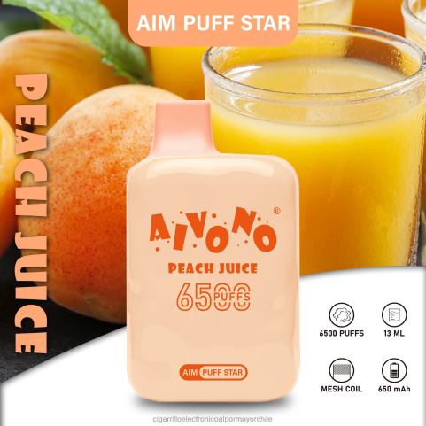 Aivono AIM PUFF STAR 6500 jugo de durazno 4J88D289 - Cigarrillo Electrónico Precio Chile