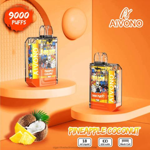 Aivono AIM XXL 9000 pegatina boca transparente coco piña 4J88D52 - Cigarrillo Electrónico Sin Nicotina
