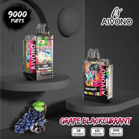 Aivono AIM XXL 9000 pegatina boca transparente grosella negra de uva 4J88D56 - Cigarrillo Electrónico Para Dejar De Fumar Precio