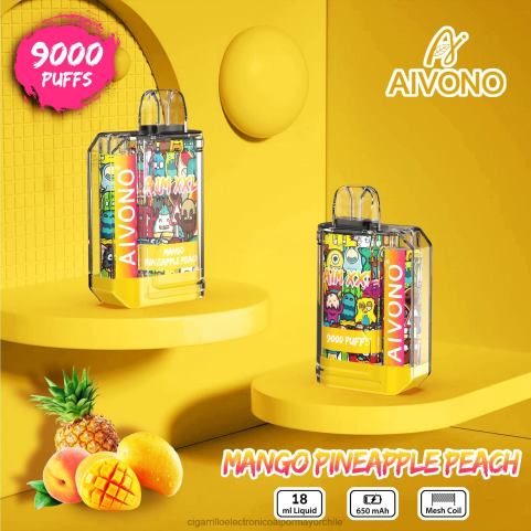 Aivono AIM XXL 9000 pegatina boca transparente mango piña durazno 4J88D49 - Cigarrillo Electrónico Precio Chile
