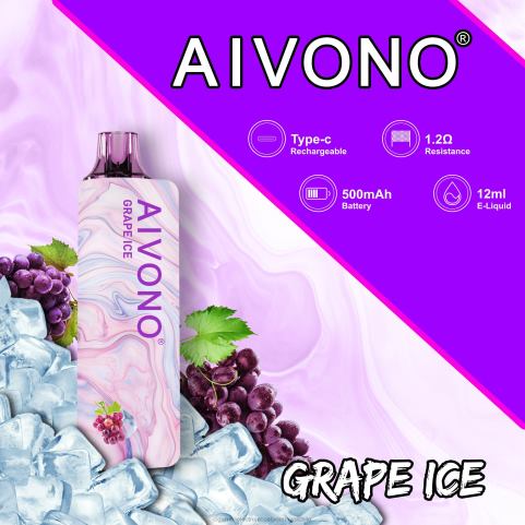 Aivono AIM GUN 7000 hielo de uva 4J88D102 - Cigarrillo Electrónico Sin Nicotina
