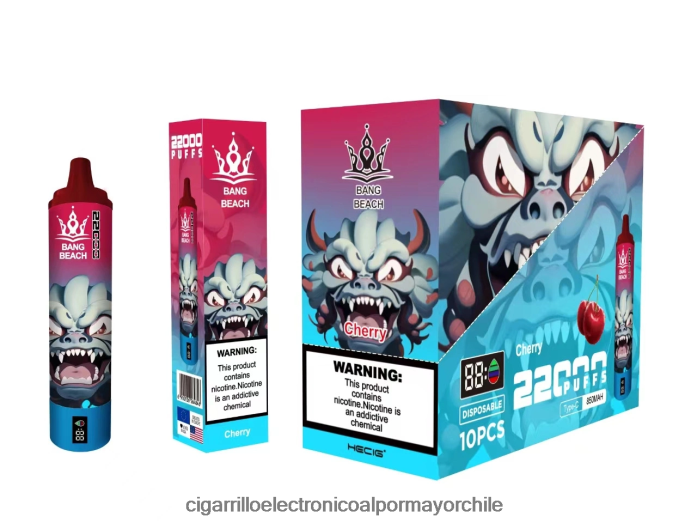 Bang Beach Pantalla inteligente de 22000 inhalaciones cereza J0LV2617 - Cigarrillo Electrónico Con Nicotina