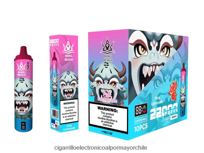 Bang Beach Pantalla inteligente de 22000 inhalaciones limonada rosa J0LV2615 - Cigarrillo Electrónico Precio