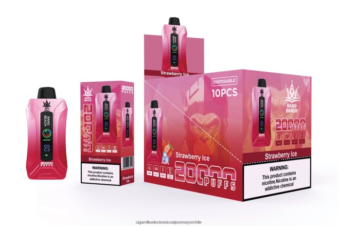 Bang Beach vape elegante de la pantalla de 20000 soplos hielo de fresa J0LV266 - Cigarrillo Electrónico Para Dejar De Fumar Precio