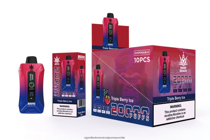 Bang Beach vape elegante de la pantalla de 20000 soplos hielo de triple baya J0LV268 - Cigarrillo Electrónico Para Dejar De Fumar