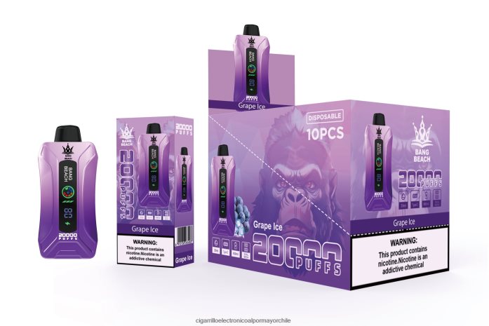 Bang Beach vape elegante de la pantalla de 20000 soplos hielo de uva J0LV2610 - Cigarrillo Electronico Chile