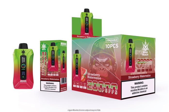 Bang Beach vape elegante de la pantalla de 20000 soplos sandia fresa J0LV263 - Cigarrillo Electrónico Vape