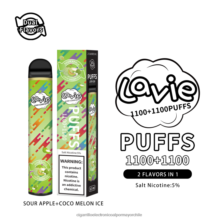 LAVIE BAR Switch 2200 bocanadas helado de manzana agria/coco y melón H428B297 - Cigarrillo Electrónico Con Nicotina