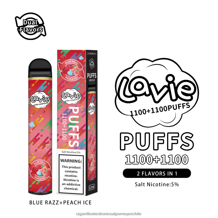 LAVIE BAR Switch 2200 bocanadas razz azul/hielo melocotón H428B298 - Cigarrillo Electrónico Para Dejar De Fumar