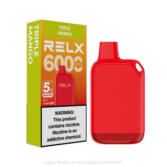 RELX Crush Pocket 6000 5% alto nic mango triple 66DX26 - Cigarrillo Electrónico Para Dejar De Fumar
