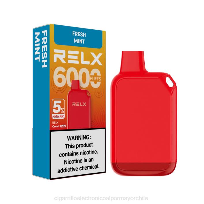 RELX Crush Pocket 6000 5% alto nic menta fresca 66DX29 - Cigarrillo Electrónico Sin Nicotina