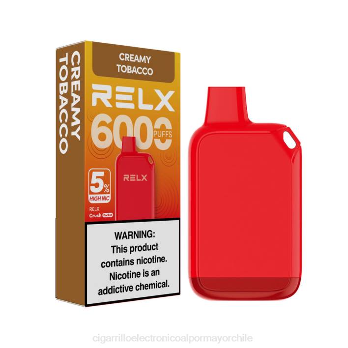 RELX Crush Pocket 6000 5% alto nic tabaco cremoso 66DX28 - Cigarrillo Electrónico Recargable