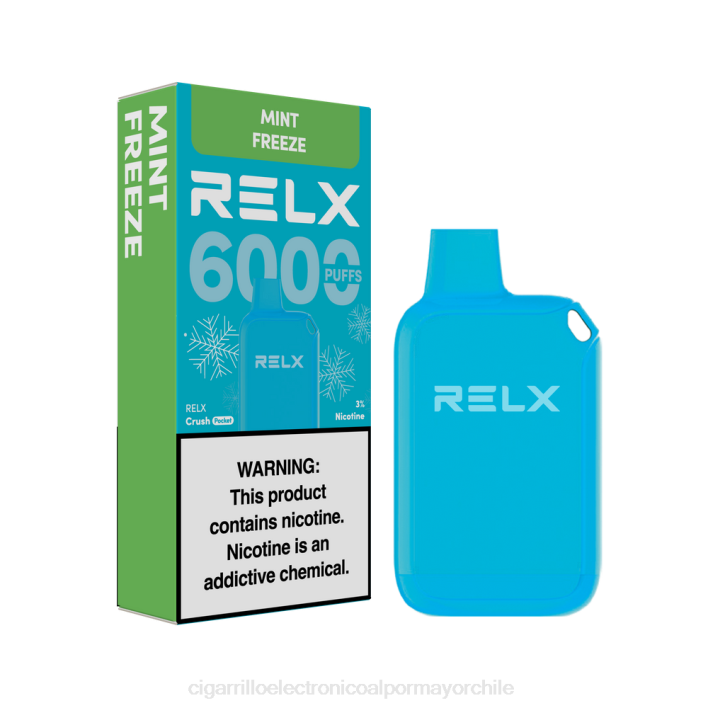 RELX Crush Pocket 6000 helado congelación de menta 66DX12 - Cigarrillo Electrónico Vape