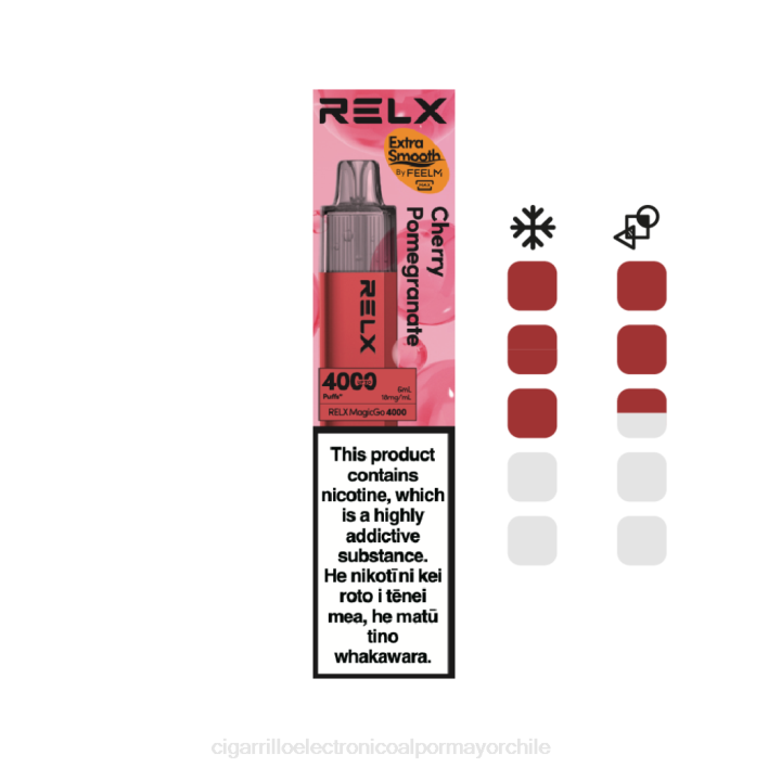 RELX MagicGo 4000 vaporizadores desechables granada cereza 66DX8 - Cigarrillo Electrónico Para Dejar De Fumar