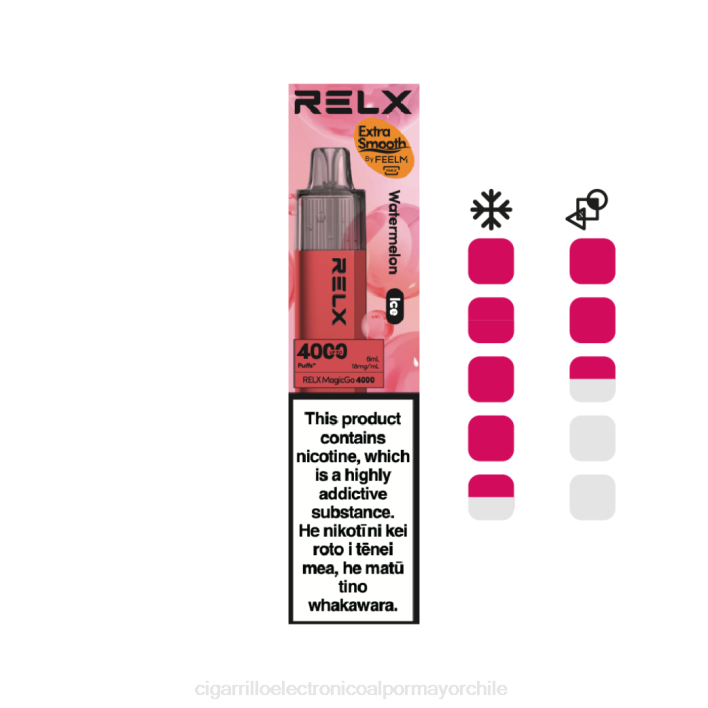 RELX MagicGo 4000 vaporizadores desechables sandía (hielo) 66DX7 - Cigarrillo Electrónico Con Nicotina