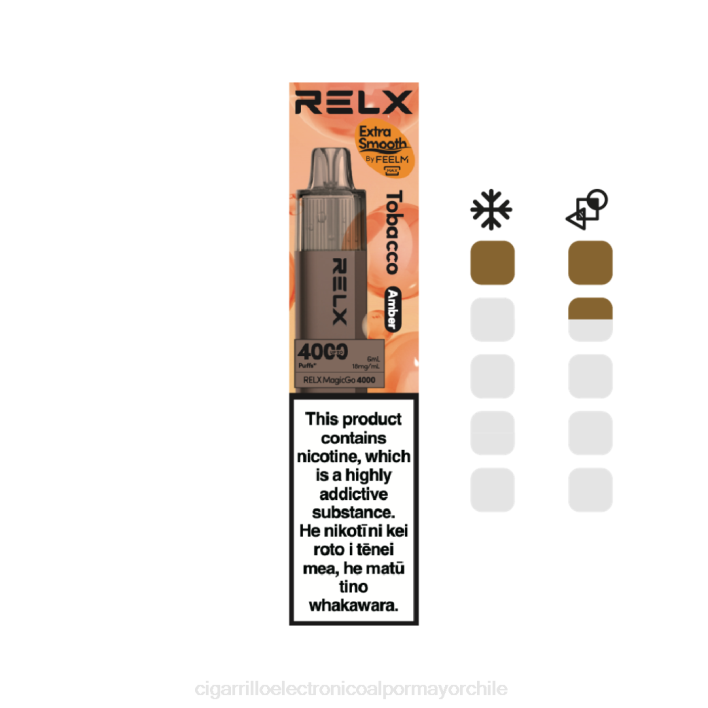 RELX MagicGo 4000 vaporizadores desechables tabaco (ámbar) 66DX5 - Cigarrillo Electrónico Precio