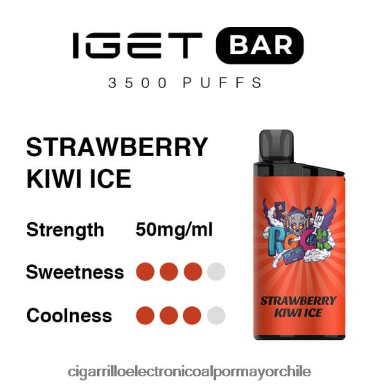 hielo de fresa y kiwi 8V60V090 Cigarrillo Electronico Chile - IGET BAR 3500 5% nicotina
