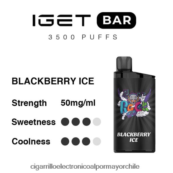 hielo de mora 8V60V091 Cigarrillo Electrónico Recargable - IGET BAR 3500 5% nicotina