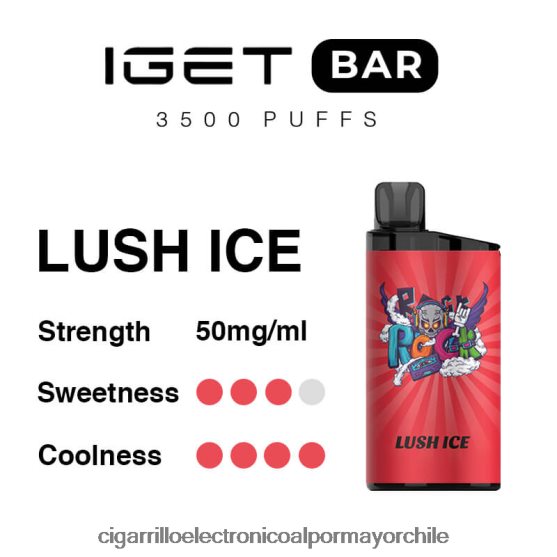 hielo exuberante 8V60V093 Cigarrillo Electrónico Vape - IGET BAR 3500 5% nicotina